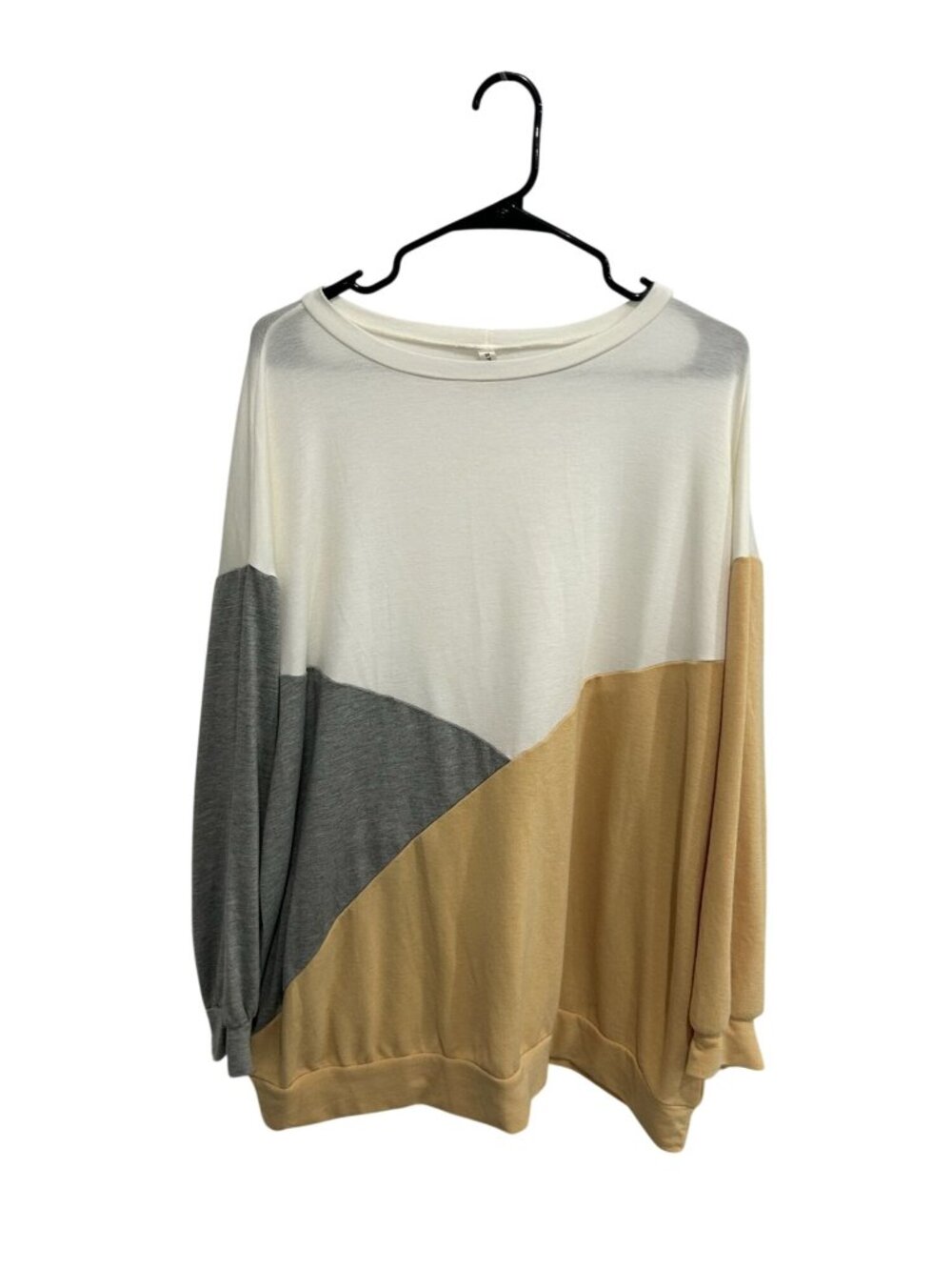 Emerald 3X Multi Colorblock Crewneck Sweater Neutral Aesthetic Calmcore